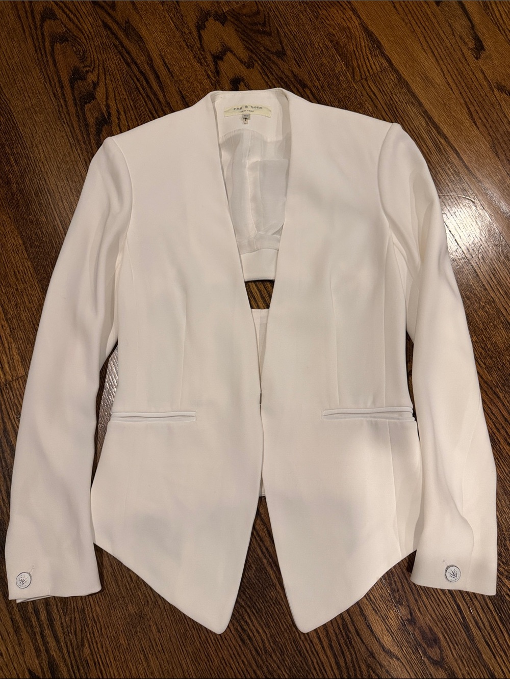 rag & bone White blazer with cutout back